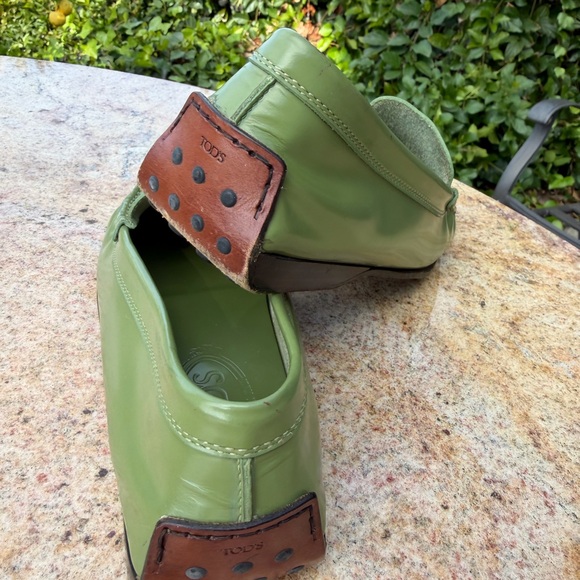 Tod\'s Olive Green Leather Loafers main image 6
